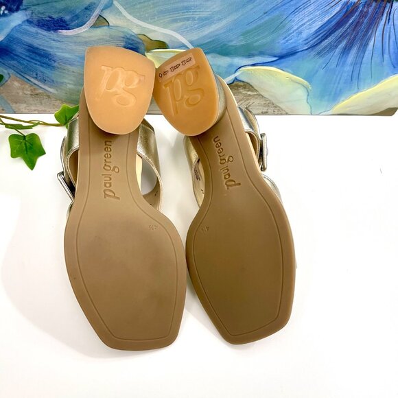 Paul Green Patent Tanya Slingback Sandal in Gold Patent Size 4.5 / US 7 - Picture 10 of 14